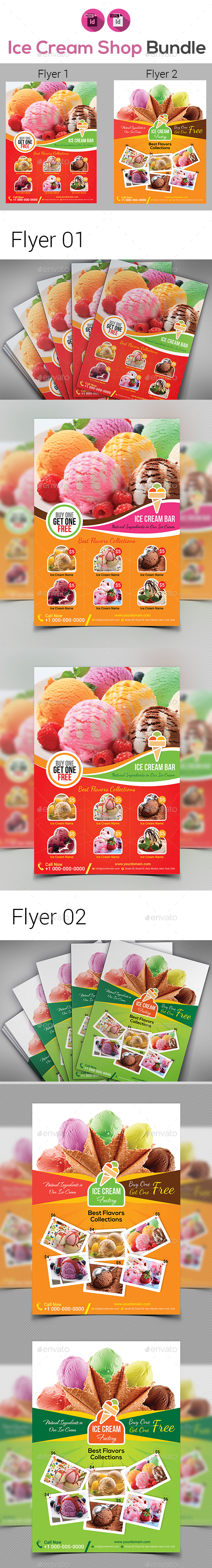 Ice Cream Shop Flyers Bundle