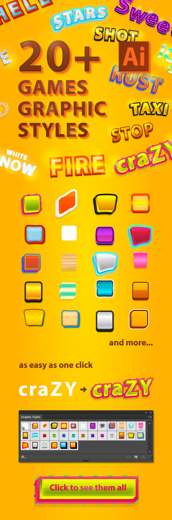 20 Games Illustrator Graphic Styles - Styles Illustrator