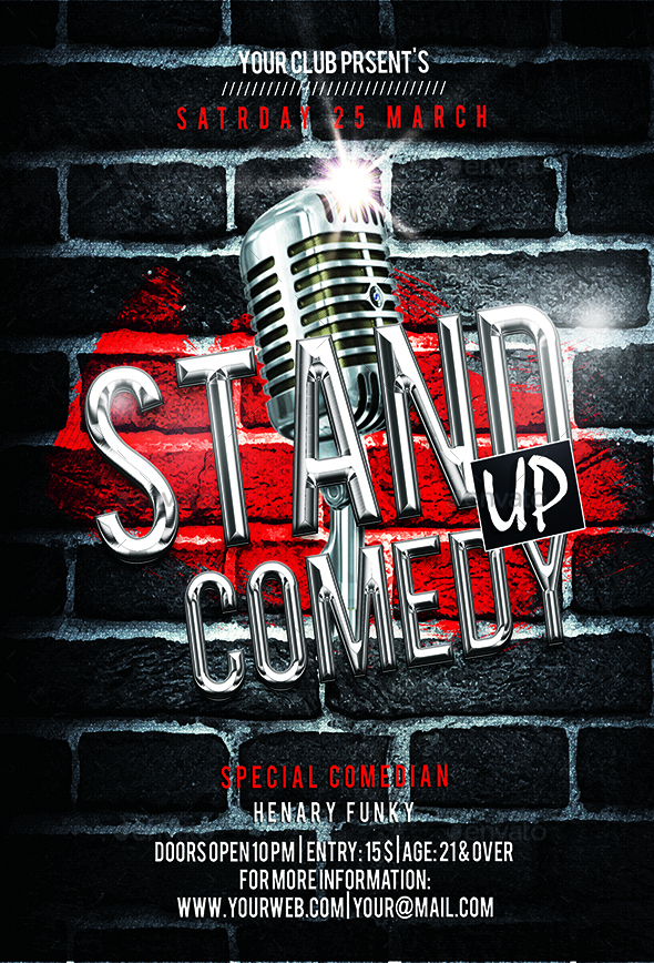 stand up comedy flyer by luckyinspiron graphicriver strong cover letters