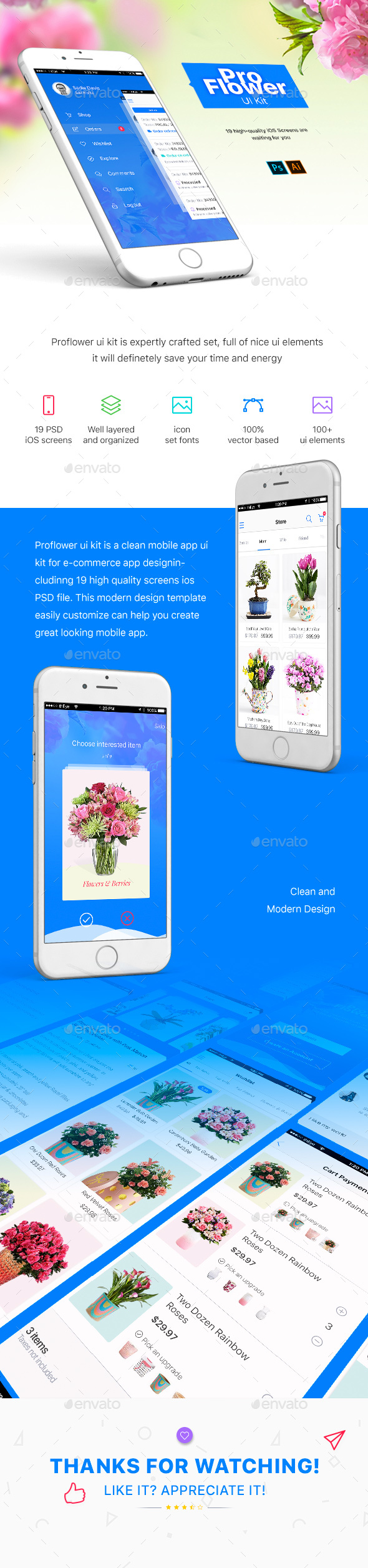 ProFlower UI Kit - User Interfaces Web Elements