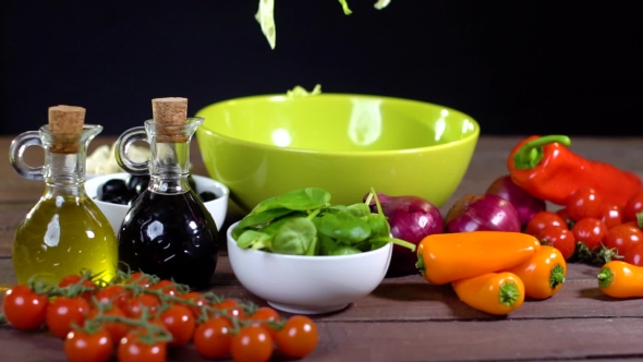 Preparing Fresh Vegetable Salad