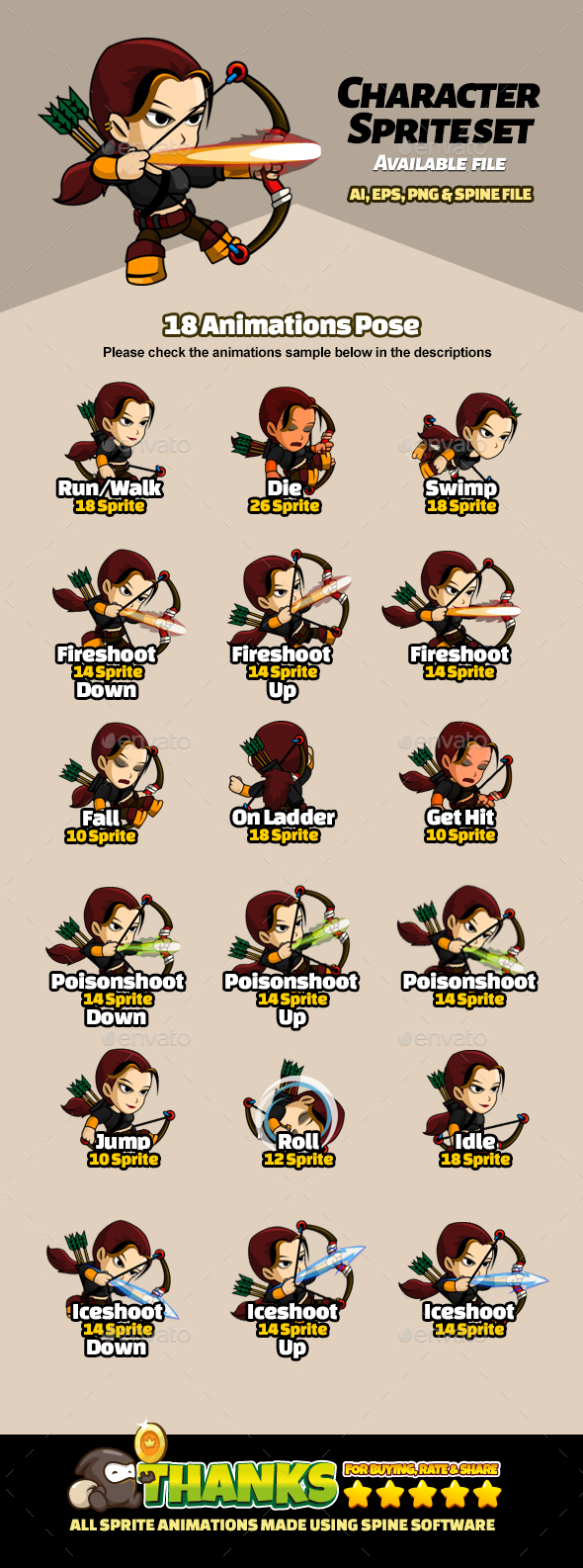 Character Set V13 - Sprites Game Assets