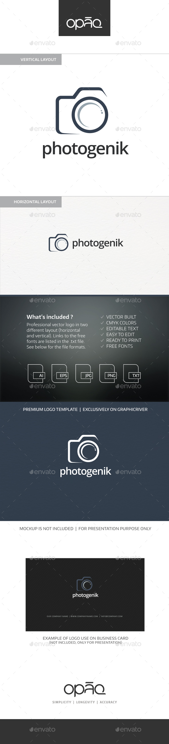Photogenik Camera Logo - Objects Logo Templates