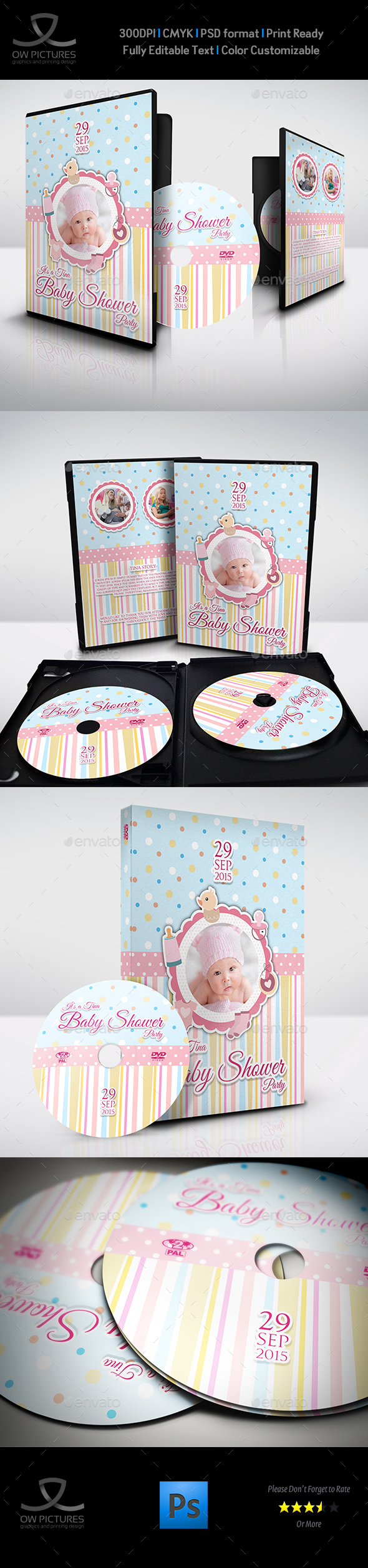 Baby Shower Party DVD Template Vol.7 - CD & DVD Artwork Print Templates