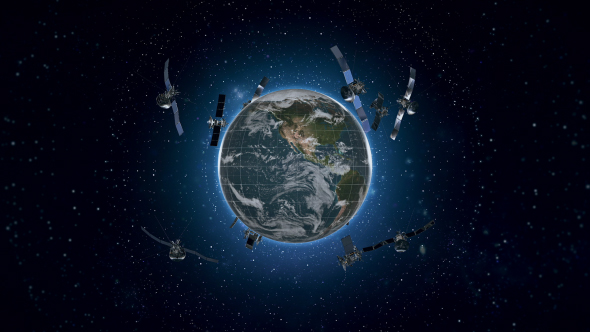 Pack Looped Animation of Earth Satelittes 4K