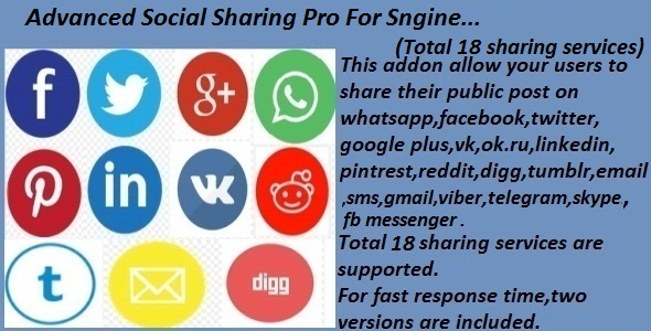 Advanced Social Sharing Pro For Sngine - CodeCanyon Item for Sale