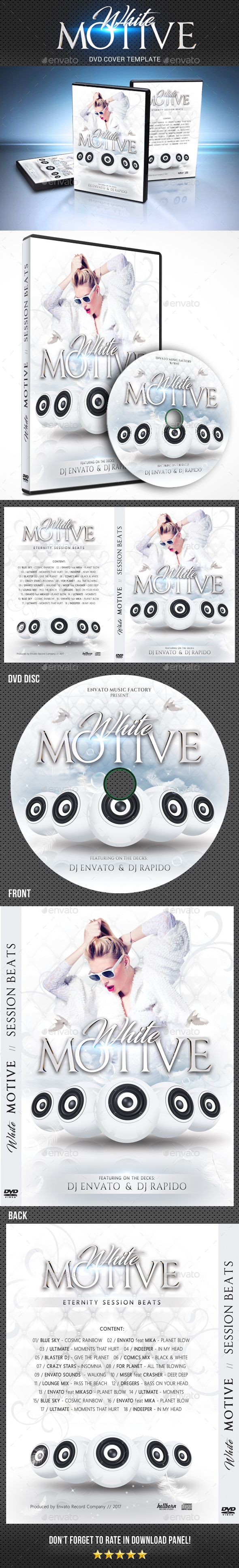 White Motive DVD Cover Template - CD & DVD Artwork Print Templates