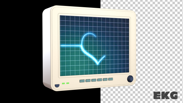 3D Heartbeat Monitor EKG Cardiogram Loop, Motion Graphics | VideoHive