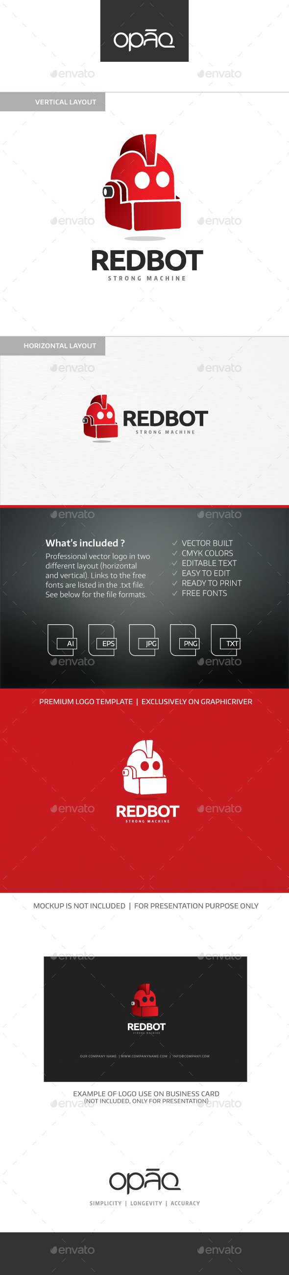 Red Robot Machine Logo - Objects Logo Templates