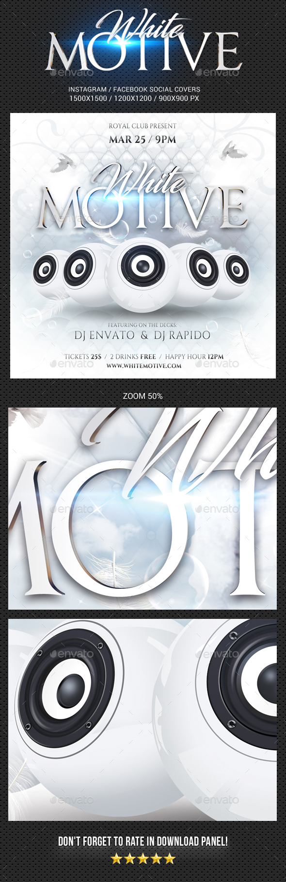 White Motive IG and FB Social Media Covers - Social Media Web Elements