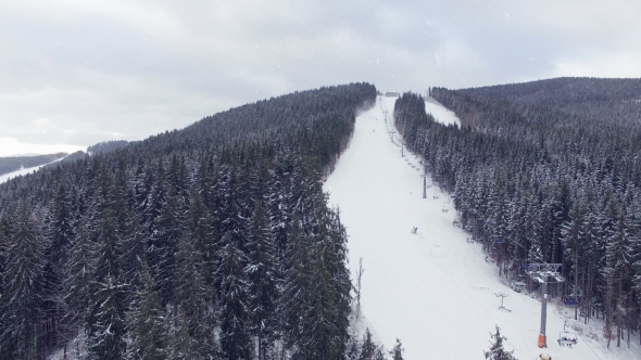 Aerial Drone View: Holidays in Ski Resort Bukovel alt