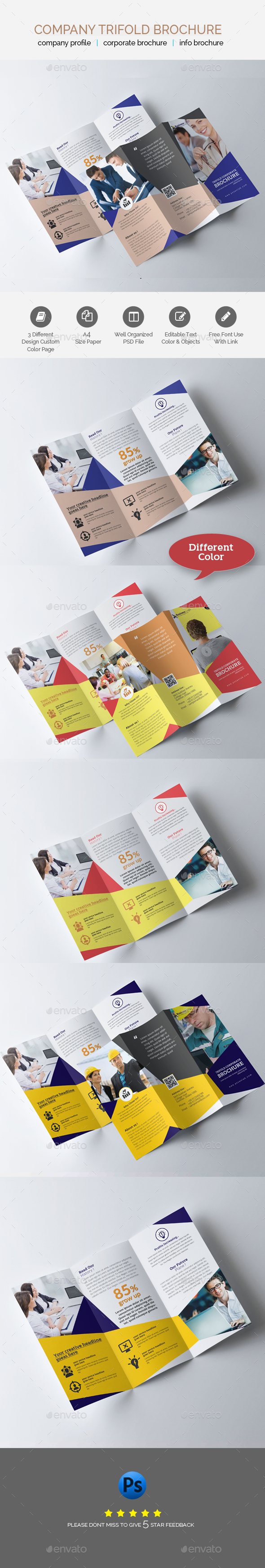 Business Trifold Brochure Template - Brochures Print Templates