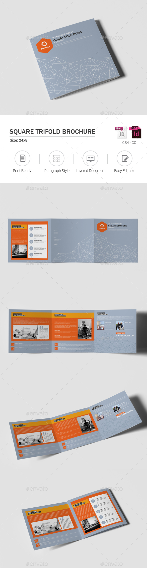 Square Trifold Brochure - Corporate Brochures