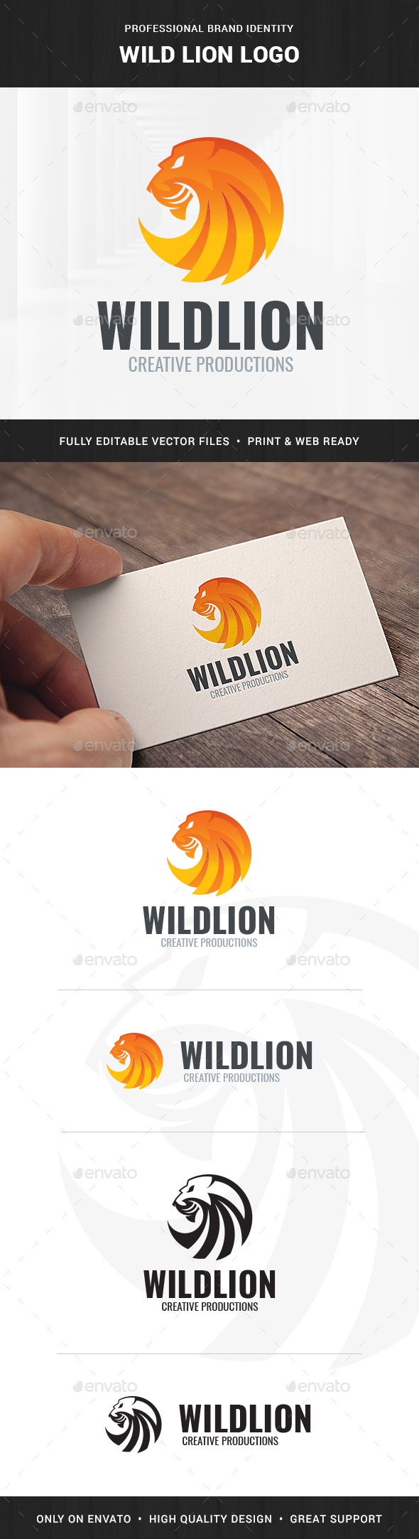 Wild Lion Logo Template - Animals Logo Templates