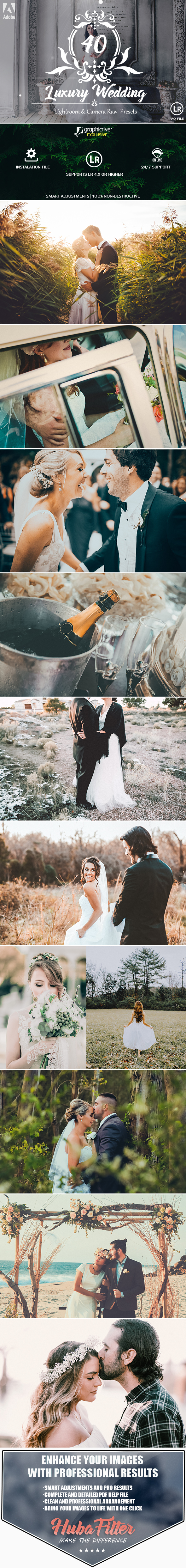 40 Luxury Wedding Lightroom and Camera RAW Presets - Wedding Lightroom Presets