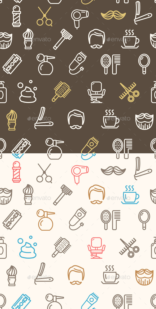 Barber Shop Pattern Background - Patterns Decorative