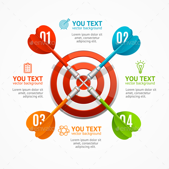 Target with Arrow Menu Infographic Option Banner Card - Backgrounds Business