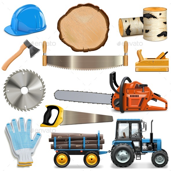 Sawmill Icons - Industries Business