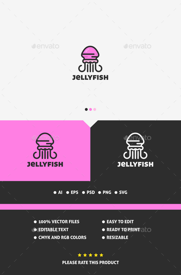Jellyfish Logo Template - Animals Logo Templates
