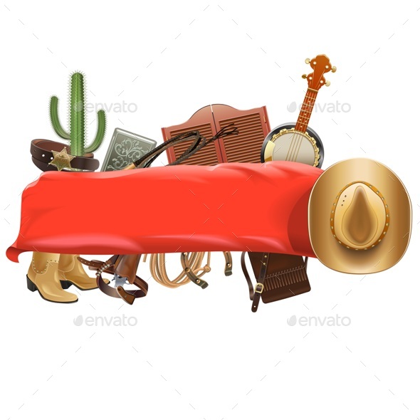 Festive Cowboy Banner - Miscellaneous Vectors
