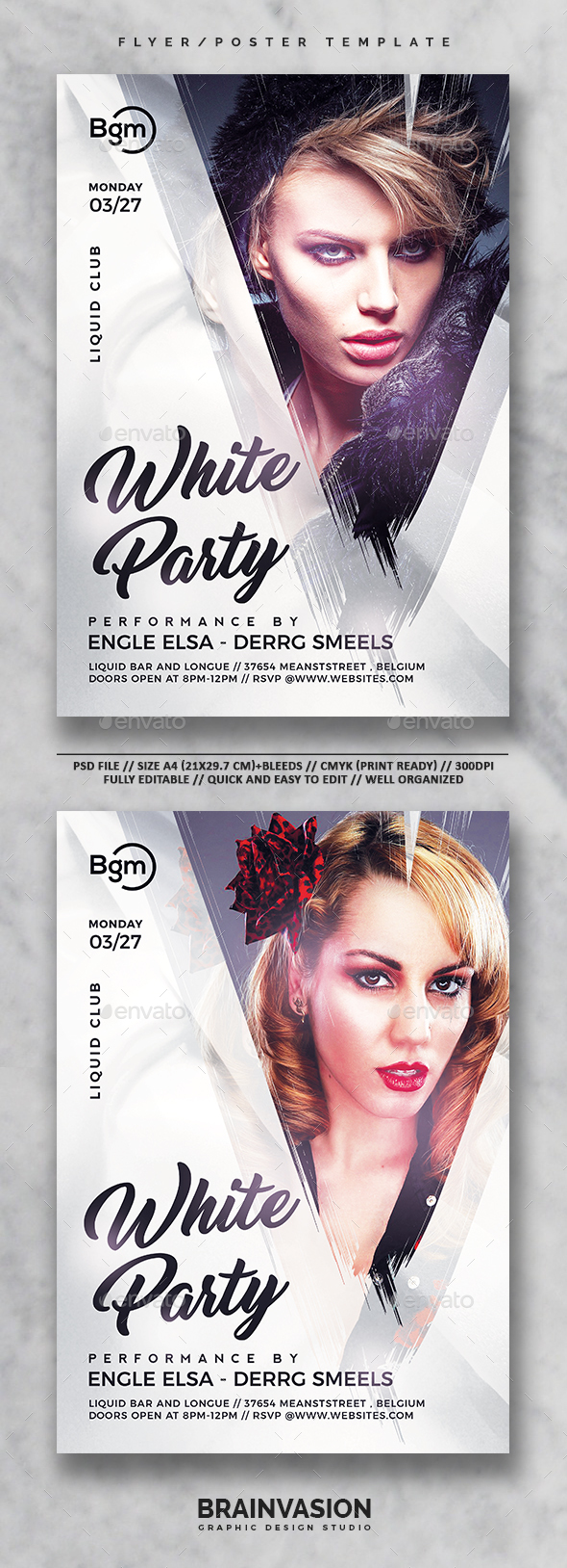 White Party Flyer/Poster Template Vol.01 - Clubs & Parties Events
