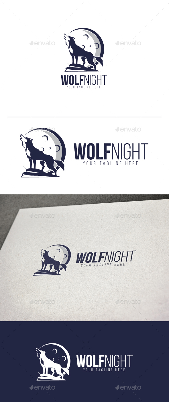 Wolf Night Logo - Animals Logo Templates