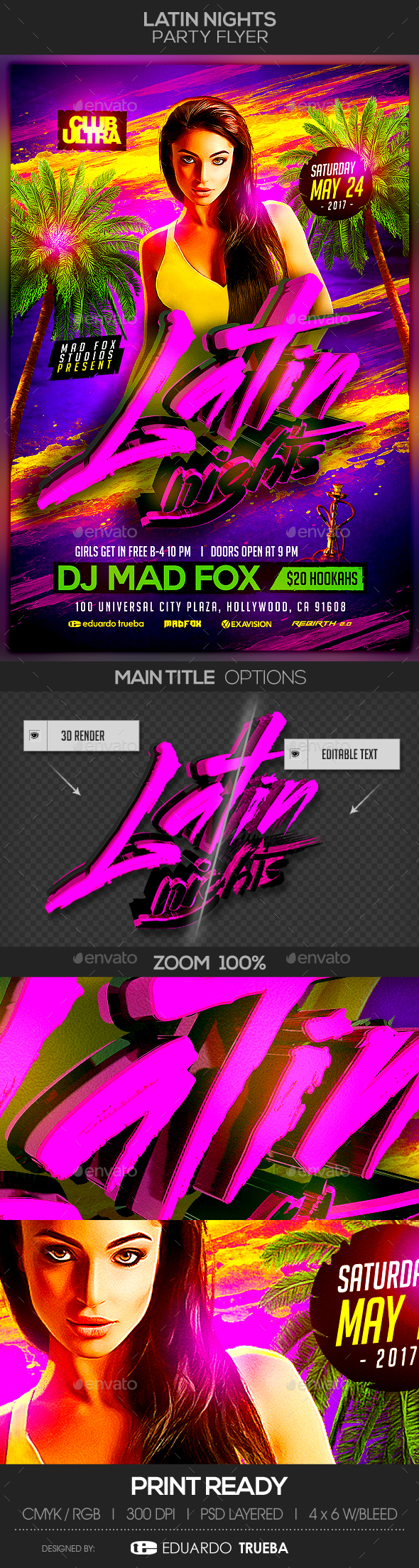 Latin Nights Party Flyer - Clubs & Parties Events