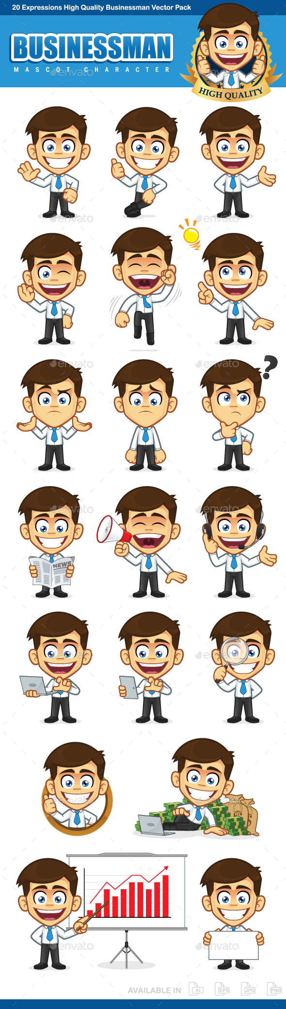 Businessman Mascot Character - People Characters