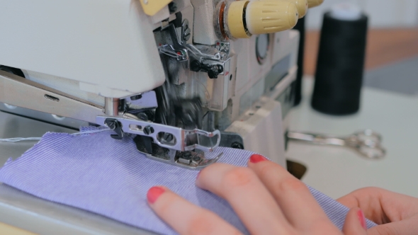 Shot of Overlock Sewing Machine