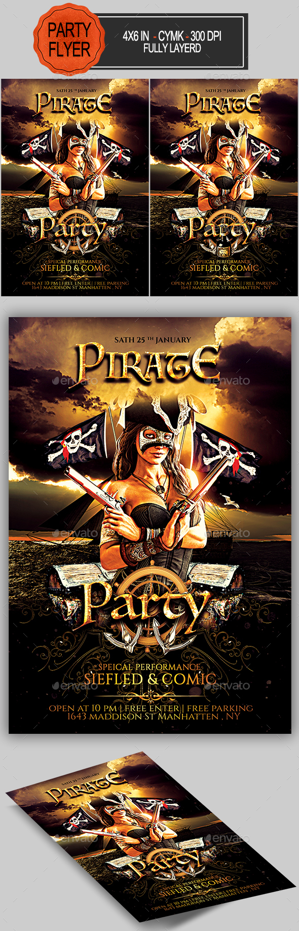 Pirate Party Flyer - Clubs & Parties Events