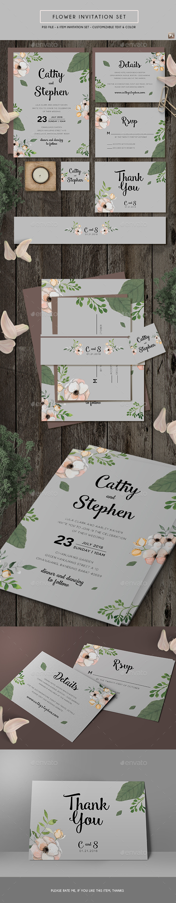 Flower Invitation - Weddings Cards & Invites