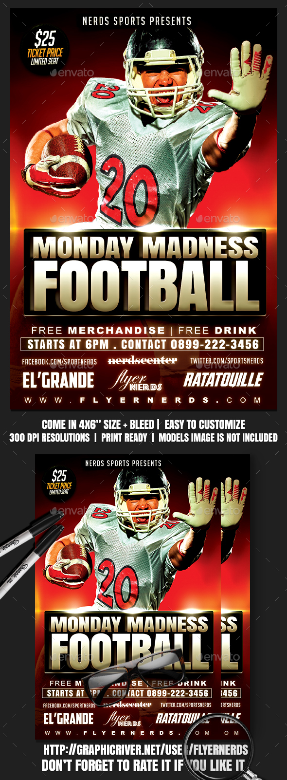 Monday Madness Football Sports Flyer - Sports Events