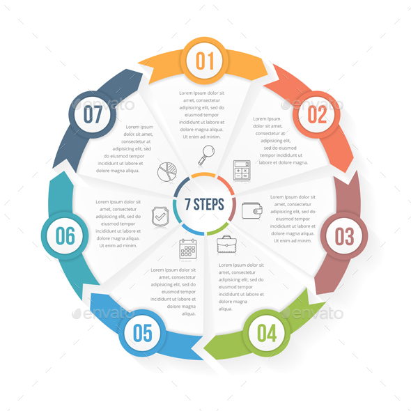 Circle Infographic Template with Seven Elements - Infographics