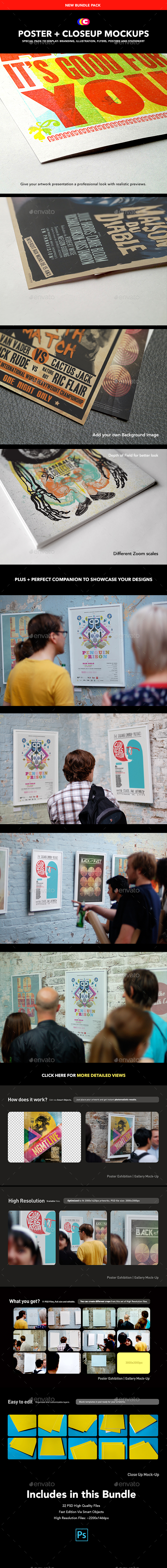 CloseUp + Poster MockUp | Detail Gallery Edition - Print Product Mock-Ups