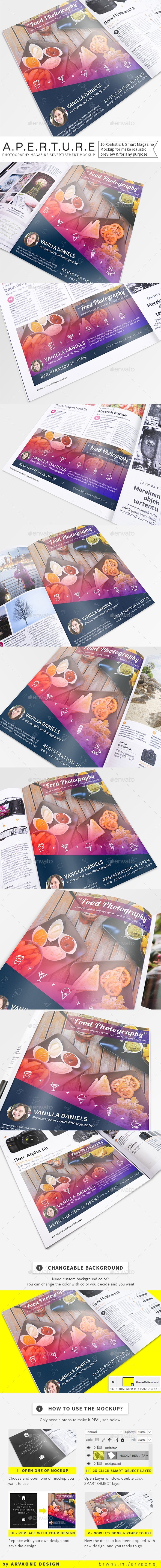 Aperture - Photography Magazine Advertisement Mockup - Magazines Print