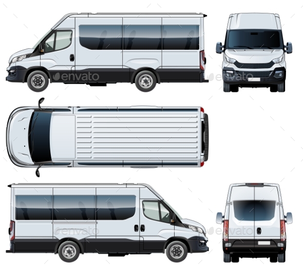 Vector Van Template Isolated on White - Man-made Objects Objects