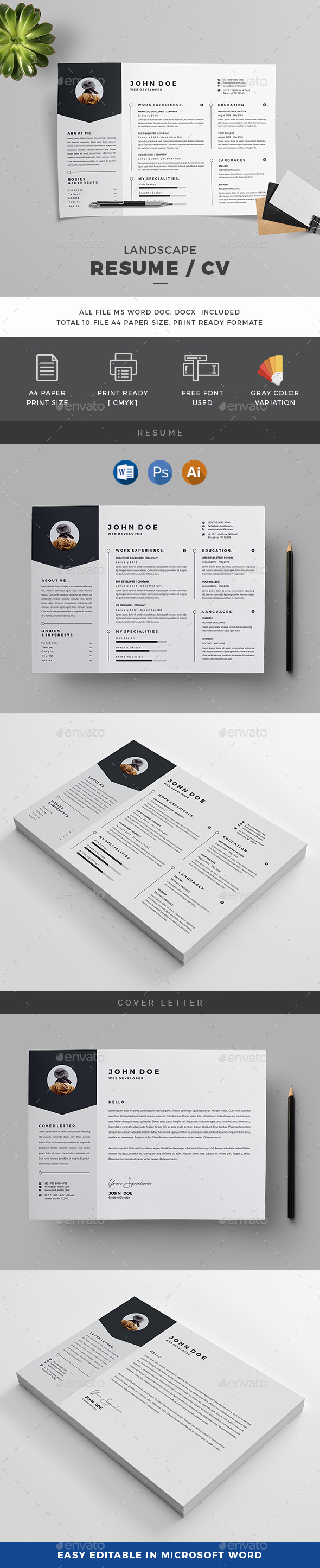 Landscape Resume - Resumes Stationery