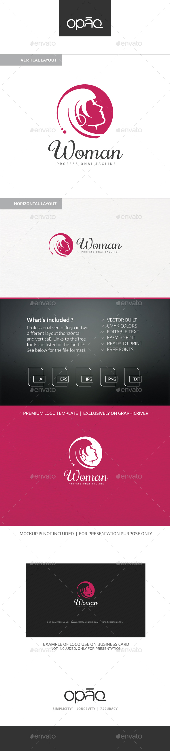 Woman Beauty Logo - Humans Logo Templates