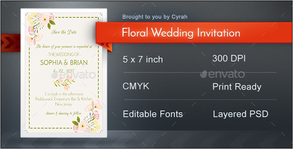 Floral Wedding Invitation Template