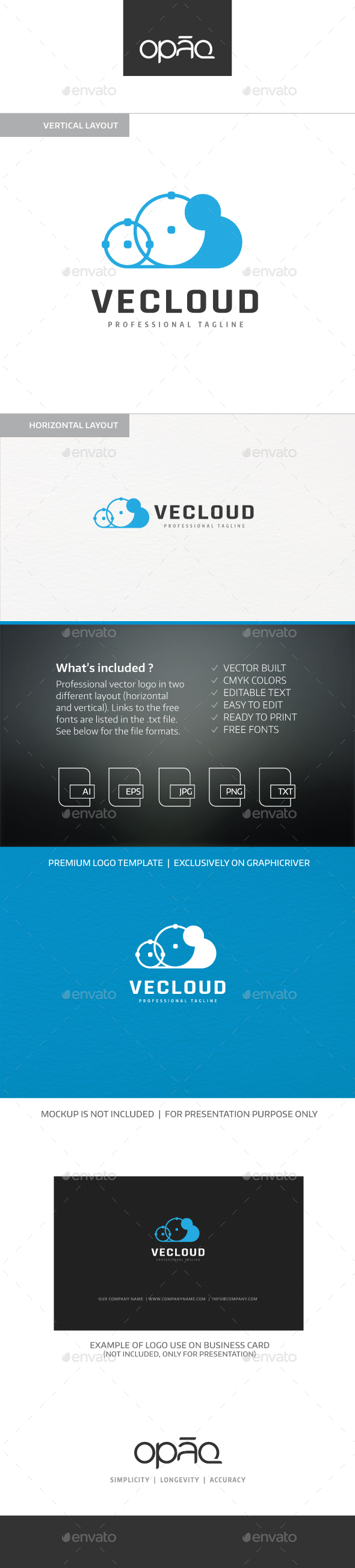 Vector Paths Cloud logo - Objects Logo Templates