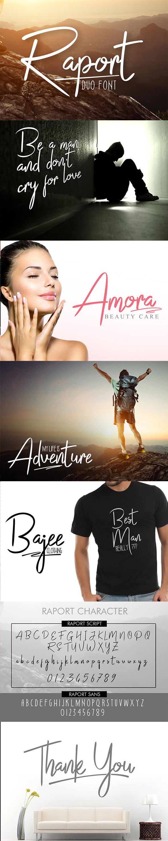 Raport Duo Font - Hand-writing Script
