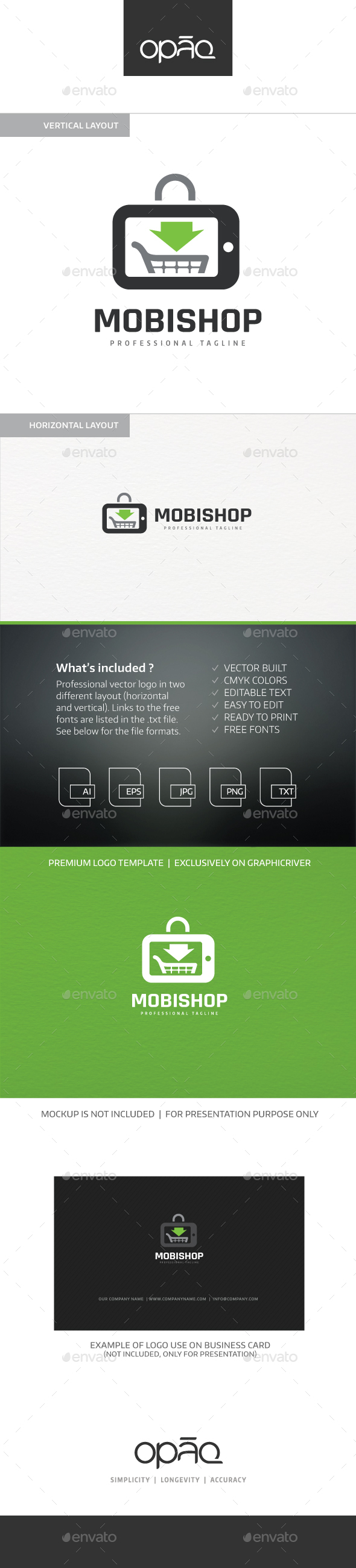 Mobile Online Shopping Logo - Symbols Logo Templates