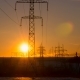 Sunset on a Background of a High-voltage Line - VideoHive Item for Sale