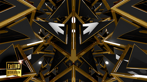 Black Gold Fantasy 3D Geometric Shapes Pattern