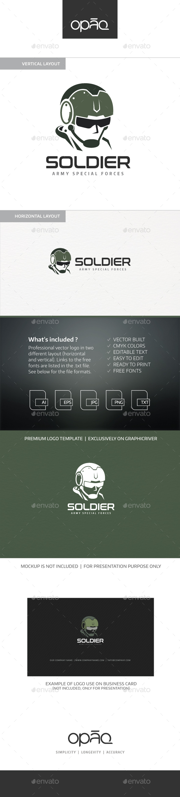 Army Force Soldier Logo - Humans Logo Templates