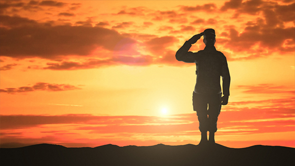 Saluting Army Soldier Silhouette