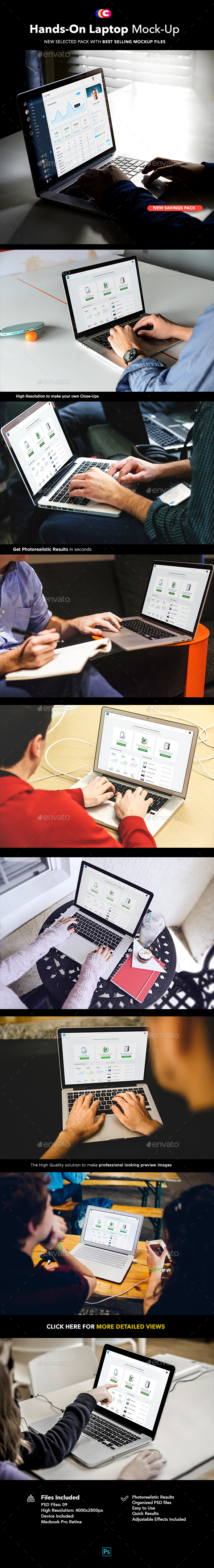 Hands on Laptop MockUp | Workspace Edition - Laptop Displays