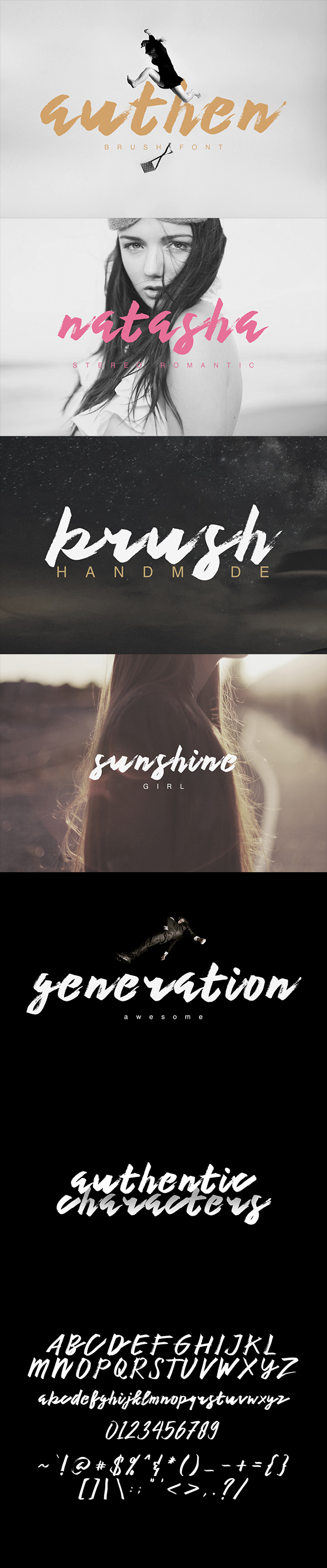 Authen Brush Font - Grunge Decorative