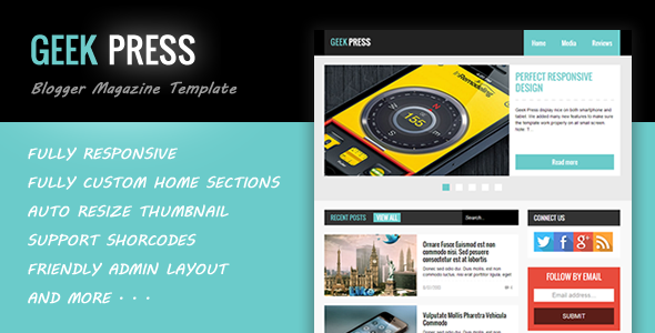 Geek Press - Responsive News & Magazine Blogger Template