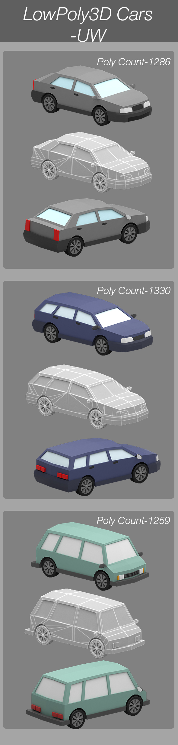 Low poly cars - 3Docean 19653543